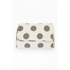 John Galt Women's Black & White Polka Dot Makeup Bag