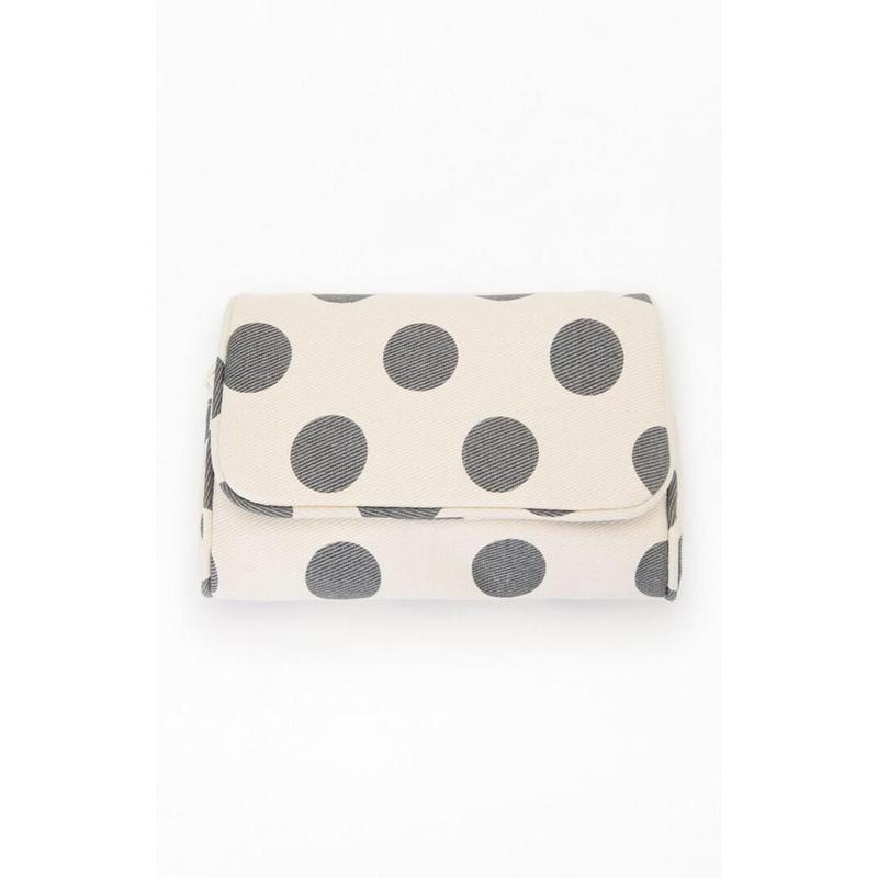 John Galt Women's Black & White Polka Dot Makeup Bag