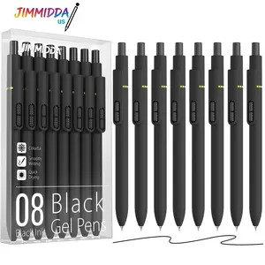 JIMMIDDA 8Pcs Black Gel Pens 0.7mm Medium Point Smooth Writing Quick Drying Retractable Pens for Men Women Morandi 8Pcs
