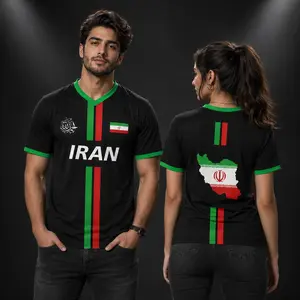 Iran Inspired Black Soccer Jersey, Red Green Flag Colors Sports Shirt, Persian Pride Football Style Tee, Gift for Men Women