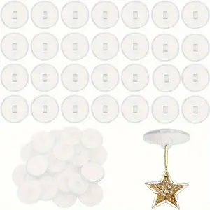 Clear Ceiling Hook, 30pcs/set Self-adhesive Wall Hook, Multifunctional Wall Mounted Hook for Bathroom Wall Door, Home Organizer, Room Organization Products, Self Adhesive Hooks