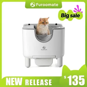 Furoomate PCT010 Self cleaning Litter Box(Large),3 cats 5 days , Large Capacity Automatic Open-Top Design for Multiple Cats with Advanced Safety Features,includes Trash Bags