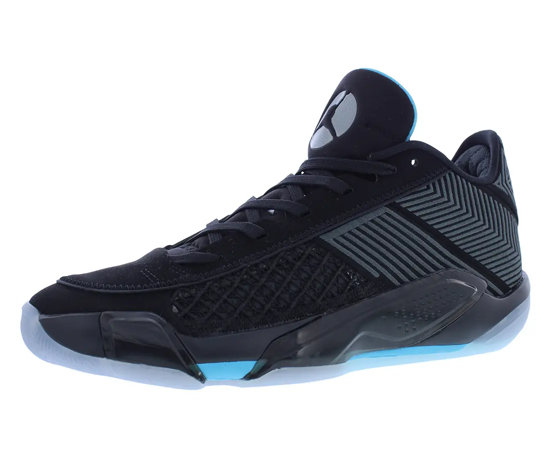 Nike Air Jordan XXXVIII Low Unisex Hoops Shoes, Low Profile, Black/Particle Grey/Anthracite Sports Sneakers, Sizes 8-10, All Seasons, Cool