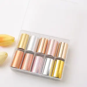 Nail Art Transfer Foil 10pk - Rose Gold / Golds