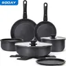 SODAY New 15-Piece Detachable Handles Nonstick Cookware Set - Black/White, Oil-Resistant, Induction-Compatible, Compact, Oven-Safe, Dishwasher-Safe Pots and Pans, Anti-Adhesive ,Thanksgiving, Black Friday,gift