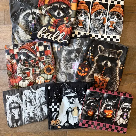 Raccoon Mystery Tee Bundle | 2 Comfort Colors Graphic Tees – Choose Fall/Spooky or Footbal