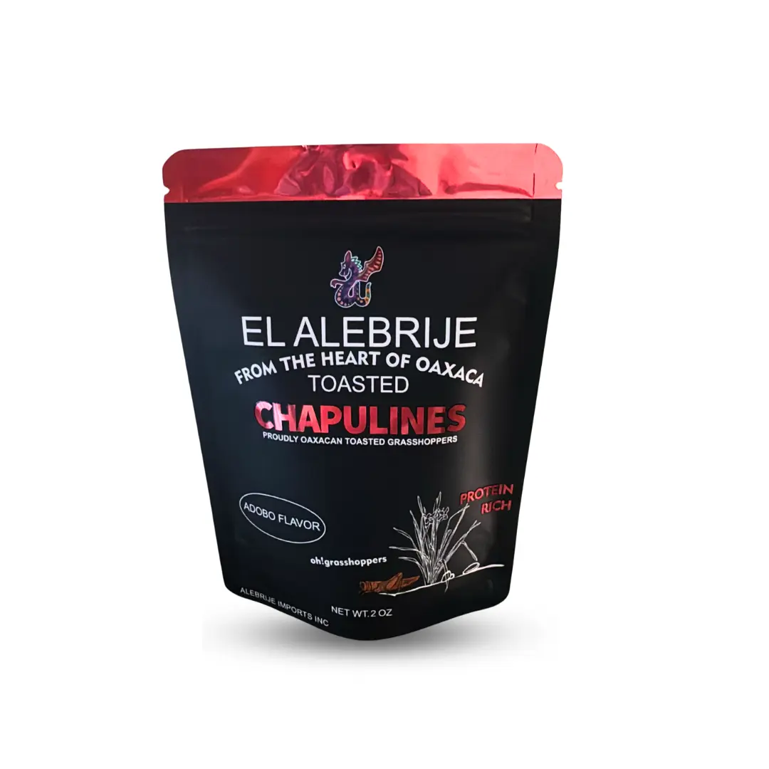 Alebrixes | Chapulines Gourmet  2 Oz Adobo | Chapulin Enchilado, Oaxaca's Finest Gourmet Toasted Edible Grasshoppers - Always Fresh | Imported from Mexico
