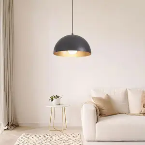 2PCS Industrial Style Ceiling Lights - Adjustable Dome Design for Kitchen Dining Room Bedroom and Entryway Black Round (Bulbs Not Included) An Essential for Industrial-Style Home Decor