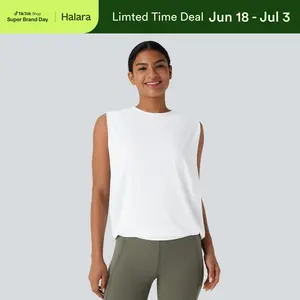 【Creator’s Pick】Halara Round Neck Ruched Cool Touch Yoga Tank Top-UPF50+ #SwimWeek