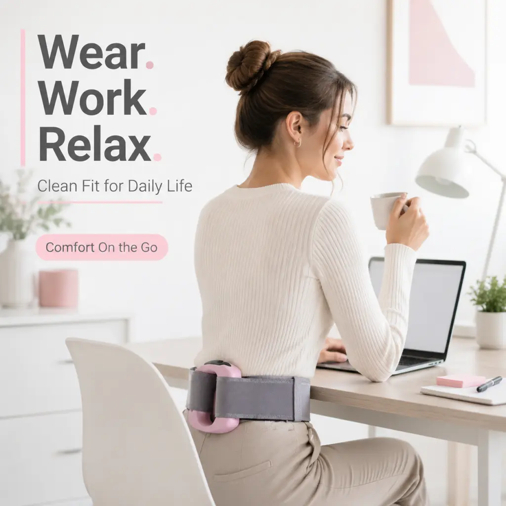 Ring Massager Belt Hands-Free Wellness BPA-Free ABS Adjustable Standard Size Relieve Waist Leg Hip Arm Muscle Aches Desk Workers Gym Lovers Commuters Home Office Car Travel Daily Relax 2026 Premium Holiday Gift