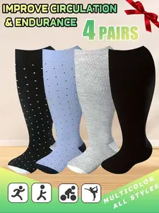 Women's Plus Size Compression Socks, Sports Running Socks for Circulation, Nurses, Pregnant Women, Sports Socks for Women, Compression Athletic Socks