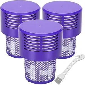 V10 Replacement Filters - 3 Pack for Dyson V10 Cyclone Series, Absolute, Animal, Total Clean, SV12 - Includes 1 Clean Brush