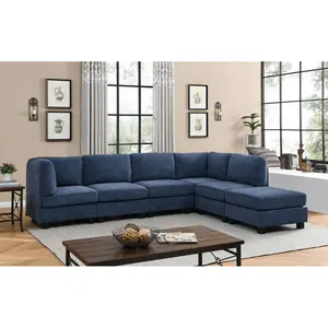 Aobtkel Polyester Fiber-Upholstered Modular Sectional Sofa - Plastic Components, Removable Cushions, Custom Configuration, Fits in Space, Assembly Required, Indoor Furniture, On-Site Delivery Option
