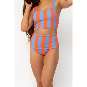 Wave Bottom | Blue Orange Stripe