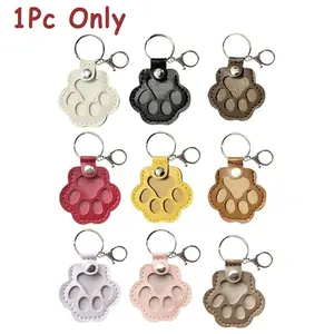 1Pc Dog Fur Storage Keychain, Cute Leather Paw Keychain Pet Hair Keepsake Keyring, Unique Memorial Collection Key Chain, Pet Memorial Gifts for Bag Purse Paw Charm Key Holder