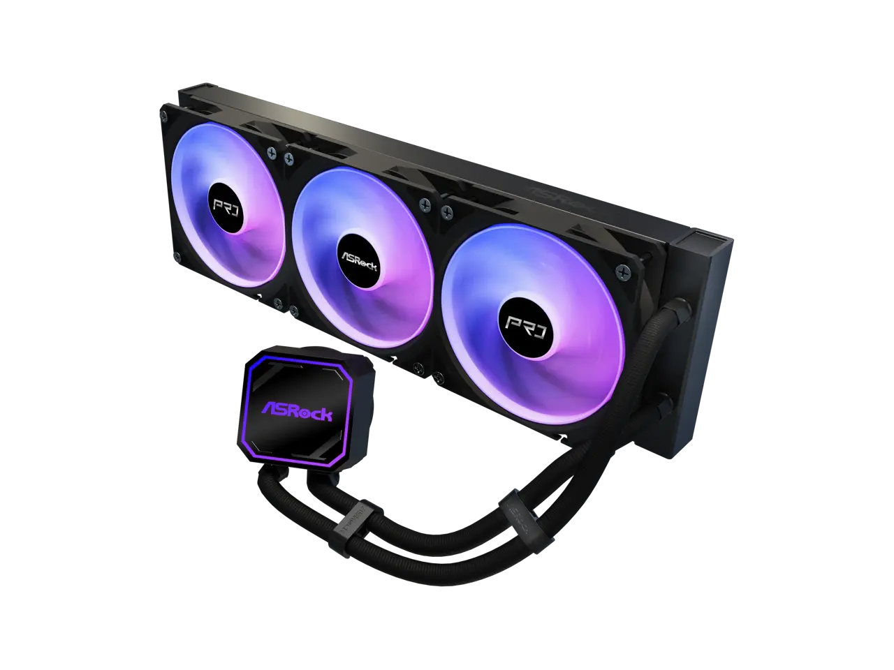 ASRock AIO PRO 360 ARGB 27mm radiator, ARGB waterblock, ARGB Hub ...