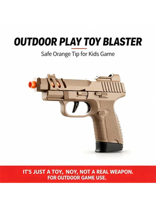 Foam Dart Blaster With Safe Orange Tip, Last Shot Auto Stop & Anti-Slip Grip, Portable Backyard Outdoor Shooting Game Toy Gift for Teen Boys Age 14+