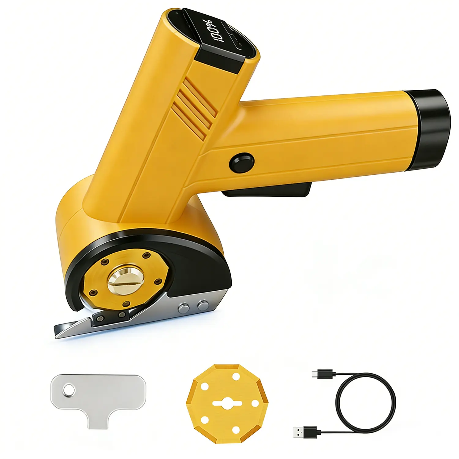 Cordless Rechargeable Electric Cutting Tool - 4-Speed Settings, Safety Lock, USB-C Powered, Heavy-Duty Portable Cutter for Fabric, Cardboard, Crafting