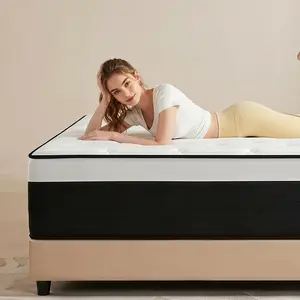 12/14 Inch Pressure Relief & Spinal Support Hybrid Mattress Twin Full Queen King, Independent Springs Memory Foam with Motion Isolation, Reinforced Edge Support & Breathable Medium Firm Fabric