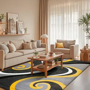 Abstract Geometric Pattern Floor Mat, Non-slip Floor Carpet, Decorative Area Rug for Home Living Room Bedroom Hotel Coffee Shop, Modern Abstract Rug