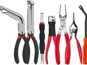 Pack of 7 Electrical Disconnect Pliers, Electrical Disconnect Pliers for Cars, Connector Removal Tool for Push Tab Style Plugs