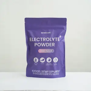 Nature's Gate Electrolyte Powder Berry Flavor, 4g x 15 Packets, Sugar-Free Hydration Supplement for Post-Workout Recovery