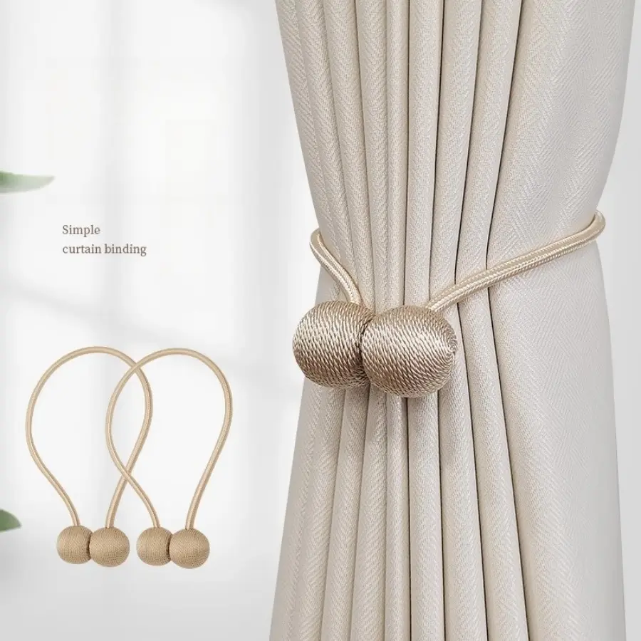 Magnetic Curtain Hooks (2 Pack), Simple Magnetic Headphone Holder, No Drilling Required, Easy Installation, Ideal for Home Use, Convenient Hook