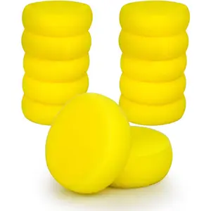 12 Pcs 3 Inch Yellow Round Painting Sponges Applicator Synthetic Artist Sponges for Watercolor, Ceramics, Pottery, Household Use & More