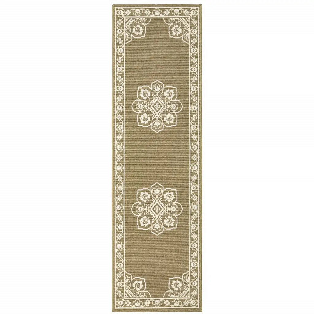 HomeRoots 507749 Monochromatic Polypropylene Stain Resistant 2 x 8 ft. Tan Rectangular Area Rug, Indoor & Outdoor Use, Monochromatic Area Rugs, Polypropylene Area Rugs