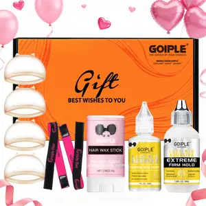 【Valentines Day Gift Box】9 Count Wig Glue Set - Waterproof Lace Front Adhesive for Wigs with Glue Remover, Hair Wax Stick, and Styling Tools Gel Invisible Bond Natural Look