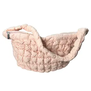 Bubble Cloud Tote in baby pink coquette bag - Quilted Padded Crossbody Bag for Women Pleated Bubbles ruched purse