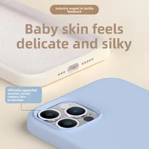 Liquid Silicone Case for iPhone 16 Pro 17 Pro Max 15 Plus, Slim Full Body Shockproof Protective Cover, Trendy for Men & Women