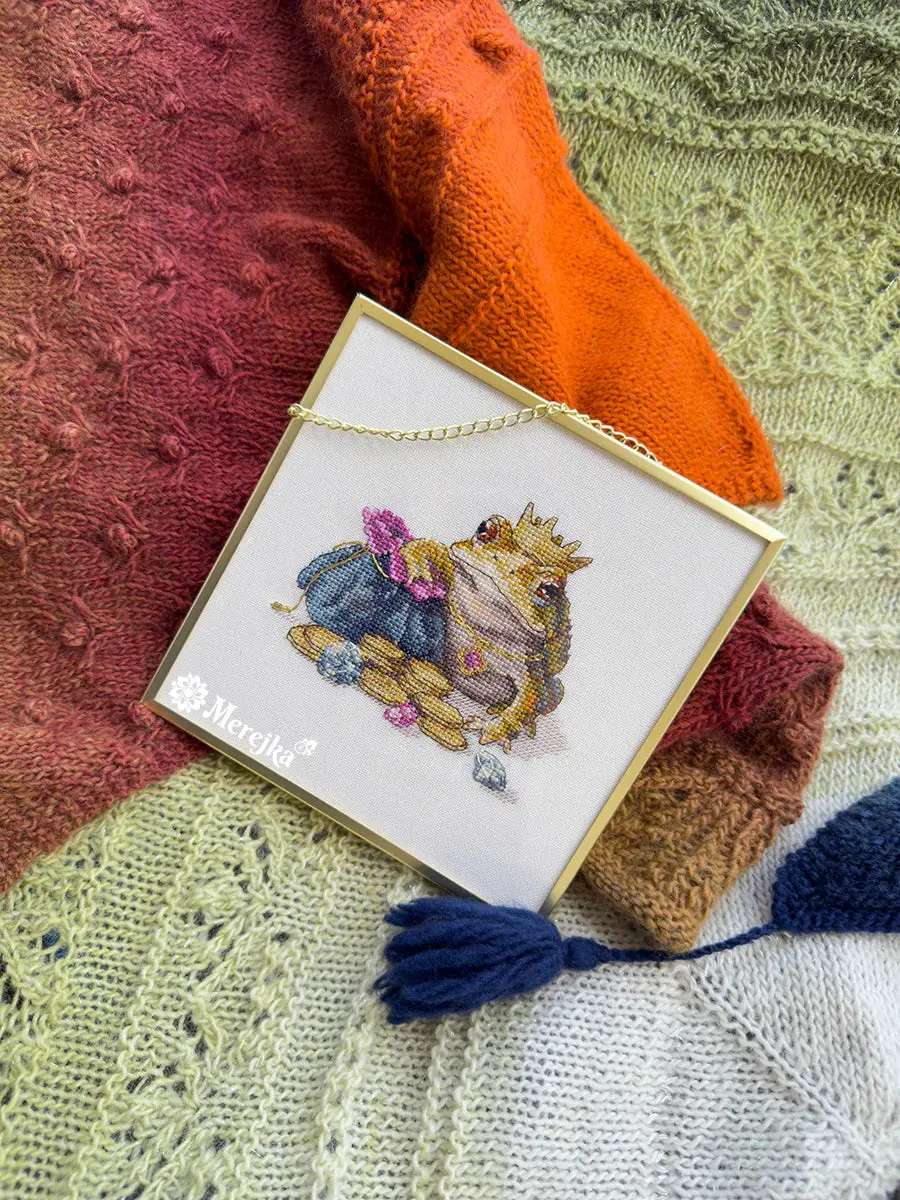 Golden Toad Counted Cross Stitch Kit by Merejka K-280A