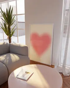 Heart Wall Art, Gift for Her, Aesthetic Wall Decor, Heart Poster, Girl Wall Art, Pink Wall Decor, Love Poster, Love Wall Art, Trendy Poster