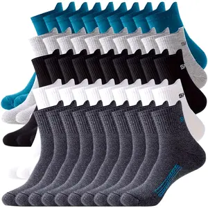 25Pairs Women's Breathable Crew Socks - Versatile Solid Color, Polyester & Spandex Blend, Perfect for Sports & Casual Wear