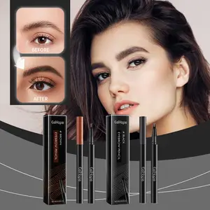 Eelhope Four Claws Eyebrow Pencil Wild Eyebrow Decoration Brow Style Exquisite Easy to Use Not Smudge Natural Shaping Eyebrow Pencil Makeup Smooth Flawless Cosmetic Black 1Ml
