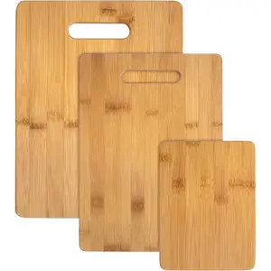 3-Piece Bamboo Cutting Board Set – Reversible Kitchen Boards for Chopping, Cheese & Serving | Durable, Eco-Friendly Wood Cutting Boards