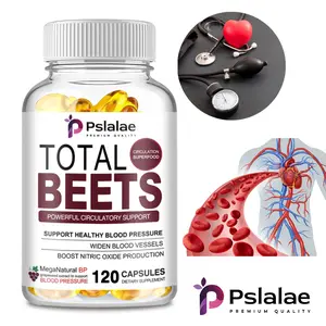 Pslalae - Beet Blood Pressure Support with Grapeseed Extract and Non-GMO Beet Root Powder for Heart Health Circulation and Blood Flow 120 Capsules