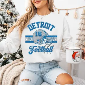 Vintage Detroit Football Sweatshirt, Lion Football Crewneck, Game Day Pullover, Detroit Football Shirt Fabric Fit