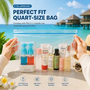 4-in-1 Travel Dispenser Bottle for Toiletries Portable Cosmetic Shampoo Storage Lotion Compact Plastic Container Wholesale Easy Press Smooth Flow