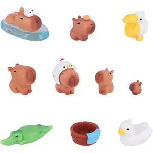 10pcs Mini Resin Capybara, Miniature Capybara Figures Figurines Tiny Capybara Figures Miniature Garden Accessories Mini Resin Animals Ornaments for Bonsai Miniature Landscape Desktop Dollhouse