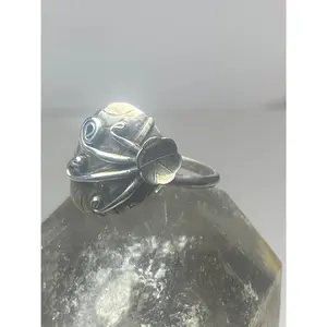 Feather ring size 8.75 squash blossom band southwest sterling silver women