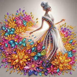 5D Diamond Arts Colorful Painting Kit, 1 Set DIY Beautiful Woman Pattern Diamond Arts Colorful Painting without Frame, Handmade Art Craft for Home Decor