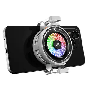 Magnetic Semiconductor Phone Cooler, Four-Stage Adjustable Cooling Fan, RGB Lighting, Real-Time Display, Gaming Live Streaming Cooler
