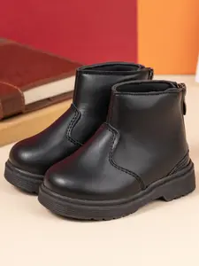 PU Leather Boots, Anti-Slip Thick Rubber Sole Design, Durable and Comfortable, Perfect for Outdoor Activities, Easy Zipper Back Closure