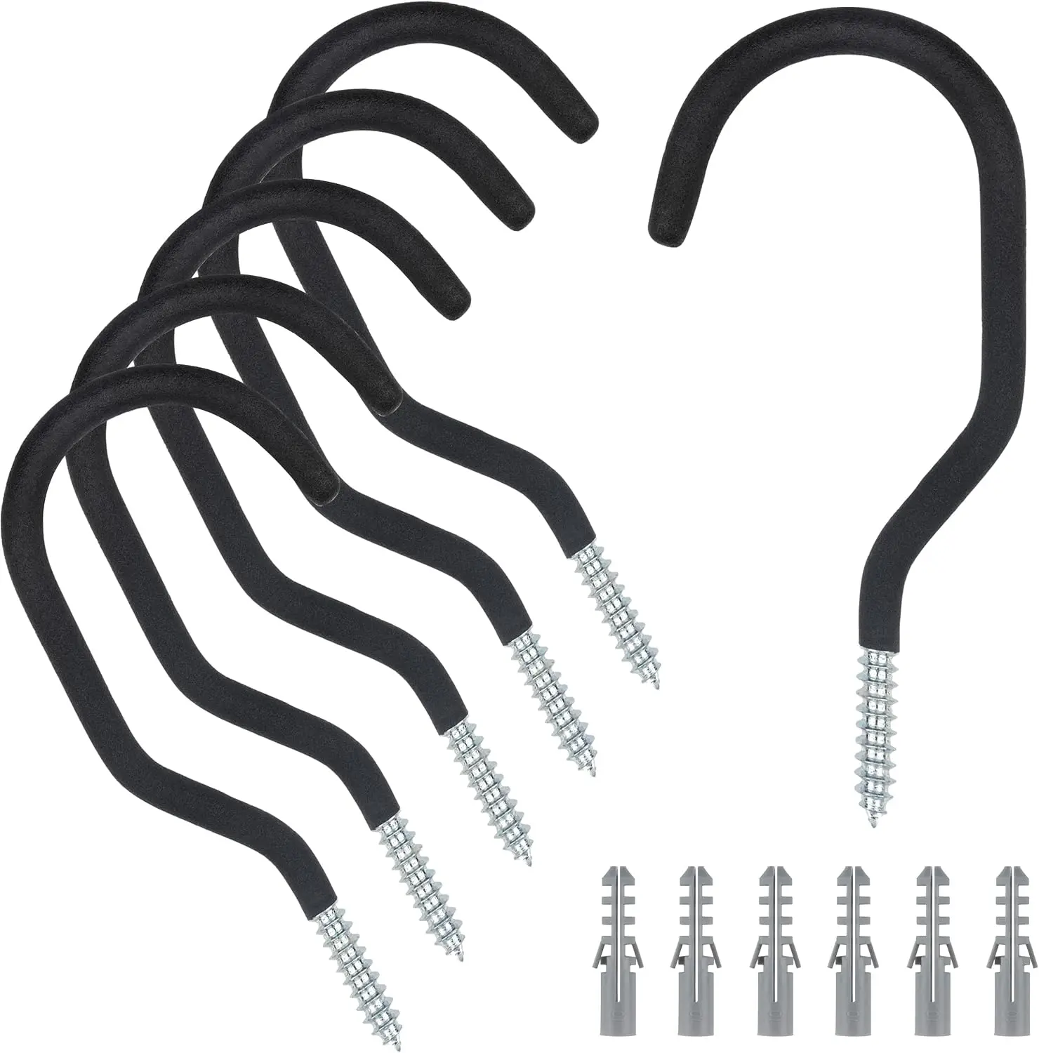 Road Bike Hooks for Garage Wall, 6 Pack Heavy Duty Bicycle Hangers for Hanging, Wall Mount Bicycle Storage for Ceilings, No Drill Large Ceiling Hooks for Hanging Plants