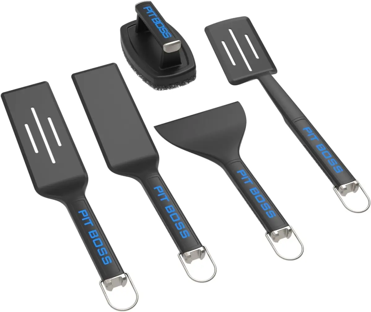 Dansons Ultimate Griddle Kit - 5-Piece Barbecue Utensils with Plastic Handles