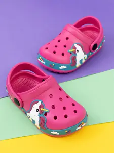 Girls' Fashionable Colorful Floral Decor Wooden Clogs, Lightweight Non-Slip EVA Soft Sole, Breathable Comfort for Beach and Outdoor Play