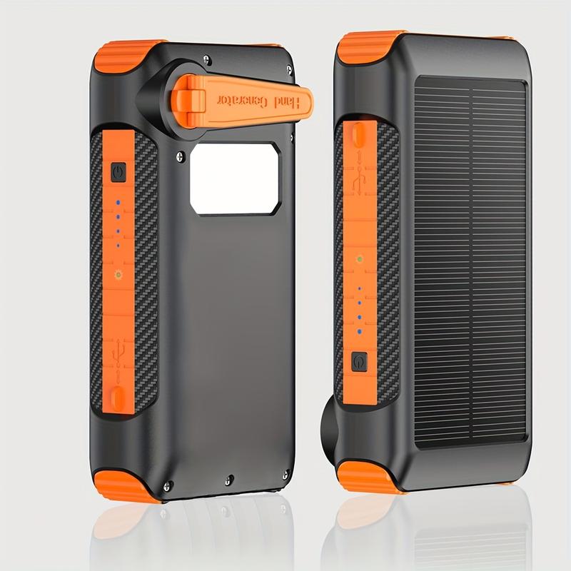 43800 mAh Solar Power Bank with USB and Hand Crank Charging - Supports Fast Charging of Multiple Devices at the Same Time (22.8W), Portable Night Light, 5V-36V Output and Cable Management (Travel, Outdoor, Emergency), Compact Design, Multi-function Chargi