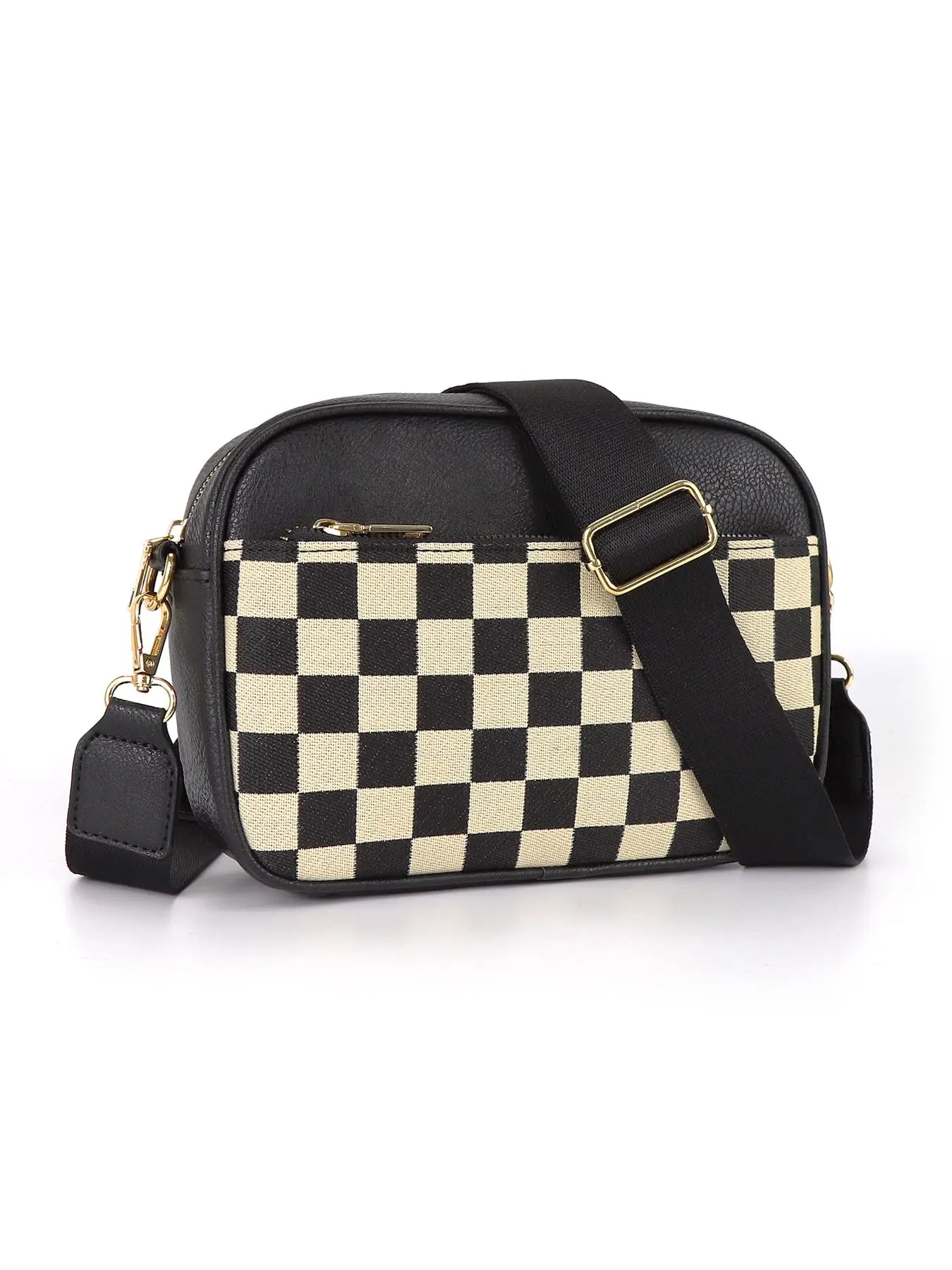 Women's Checkerboard Pattern Crossbody Bag, Fashionable Waterproof Shoulder Bag for Daily Used, Casual Trendy Versatile High-quality Daily Commuting B